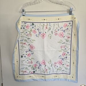 Square Scarf Blue And Yellow Floral JFN